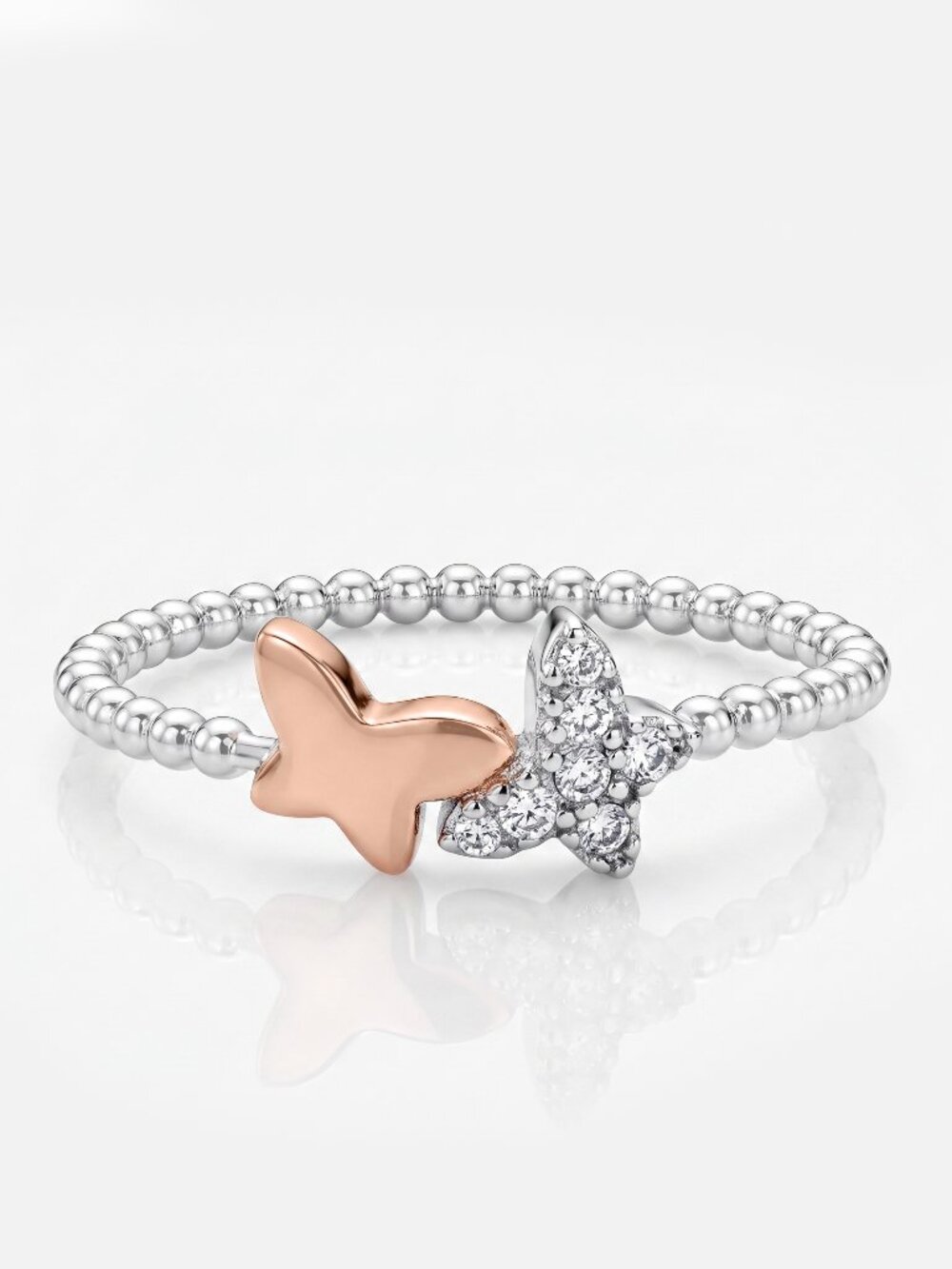 Dainty Butterfly Ring, 925 Sterling Silver Charmed Aroma Wanderlust Collection
